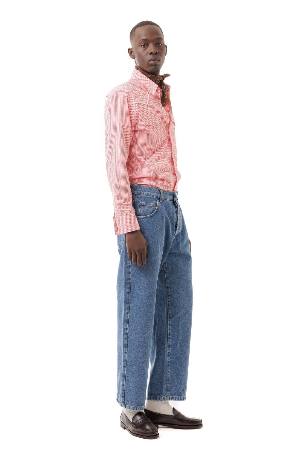 Lc23 Vichy Western Shirt Red In Saldo