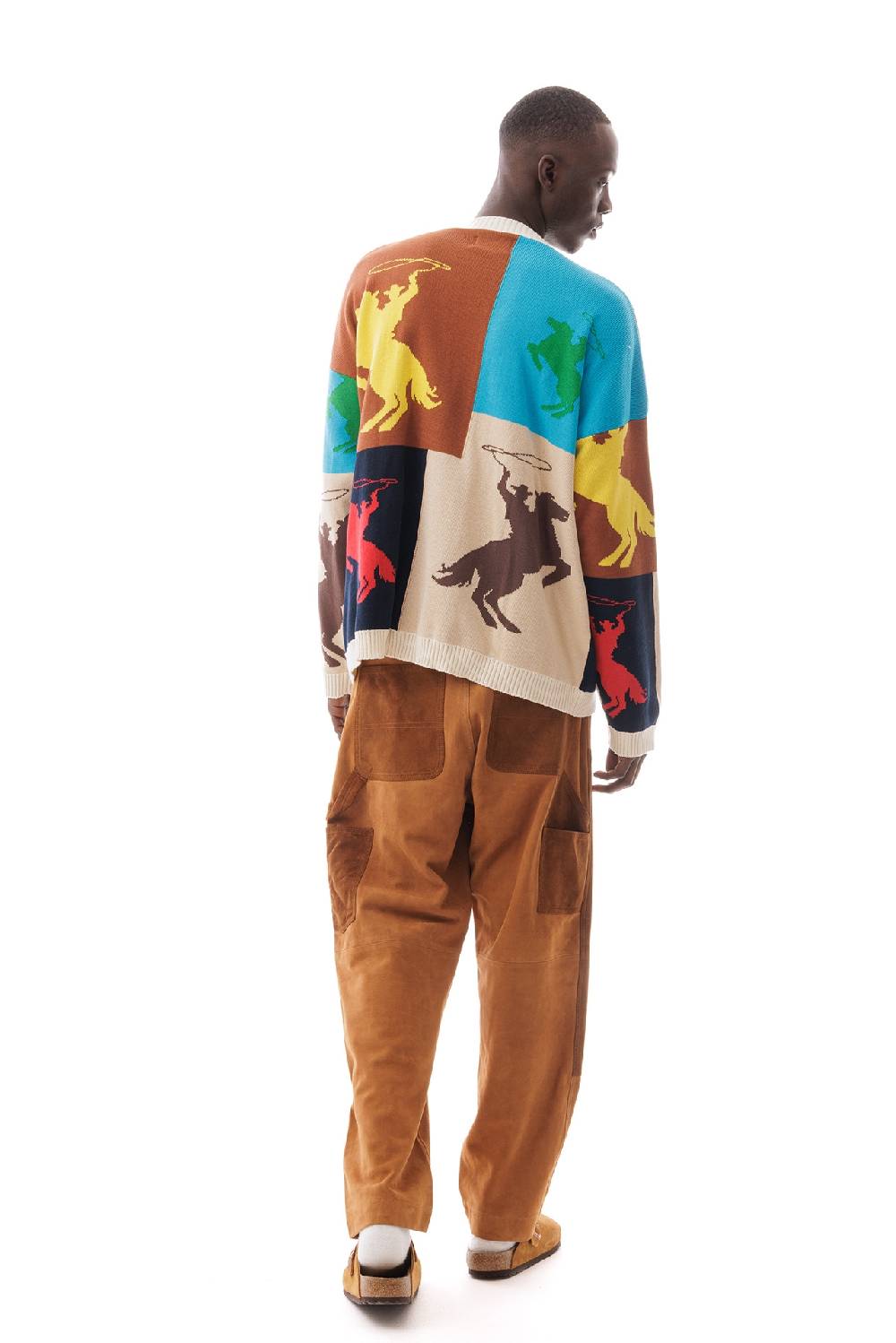 Lc23 Jaquard Patchwork Horses Sweater Pezzi Unici