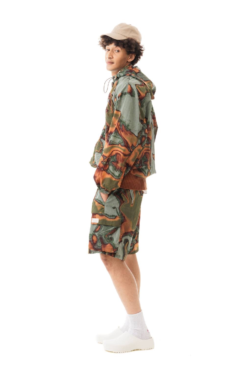 Lc23 Printed Nylon Cargo Shorts Vendita