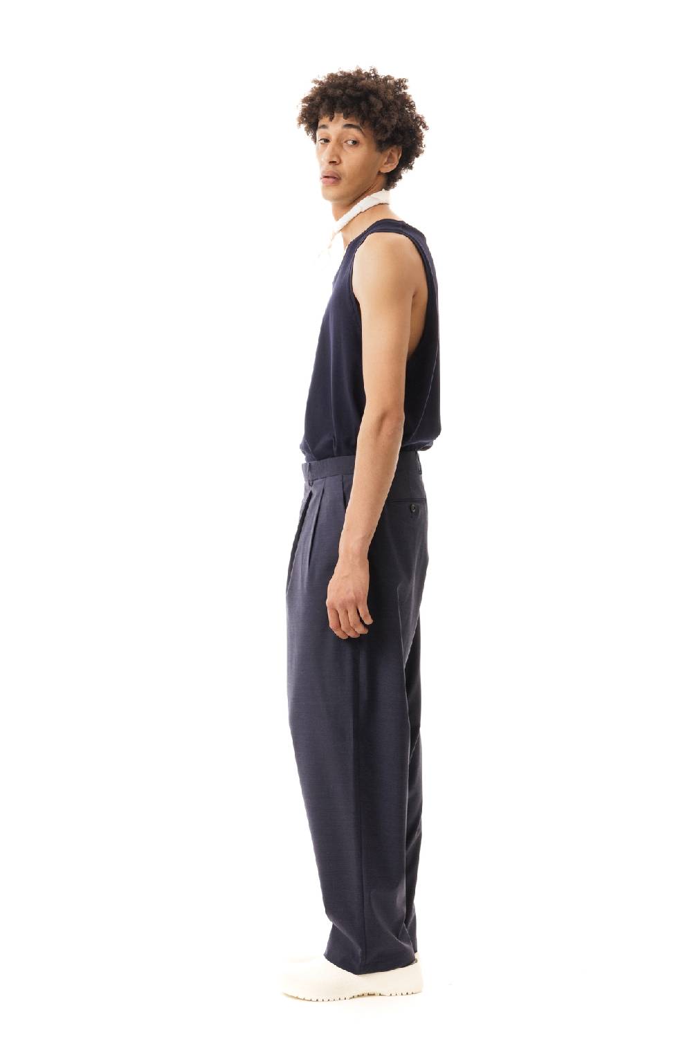 Lc23 Nylon-Wool Trousers Navy Pezzi Unici