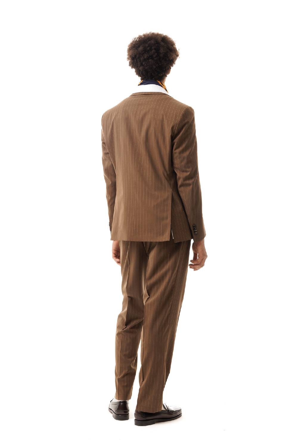 Lc23 Gessato Brown Trousers Qualità Garantita