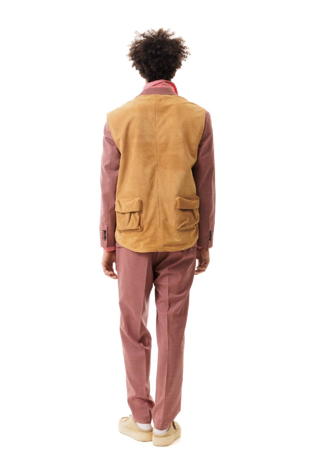 Lc23 Multipocket Suede Vest Camel Esporta salva