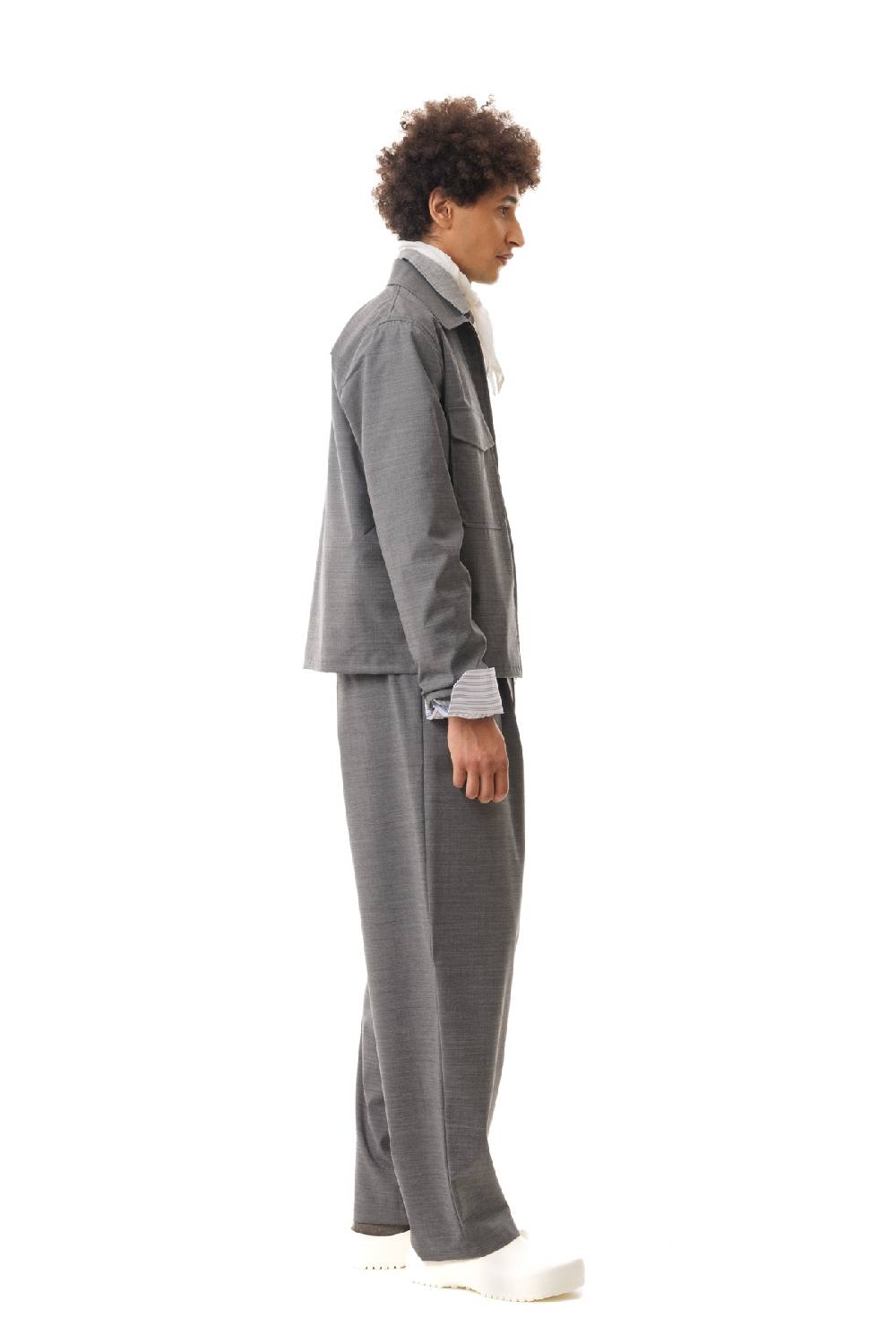 Lc23 Nylon-Wool Overshirt Grey Convenienza