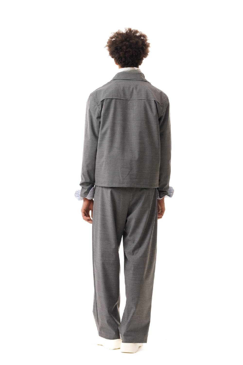 Lc23 Nylon-Wool Overshirt Grey Convenienza