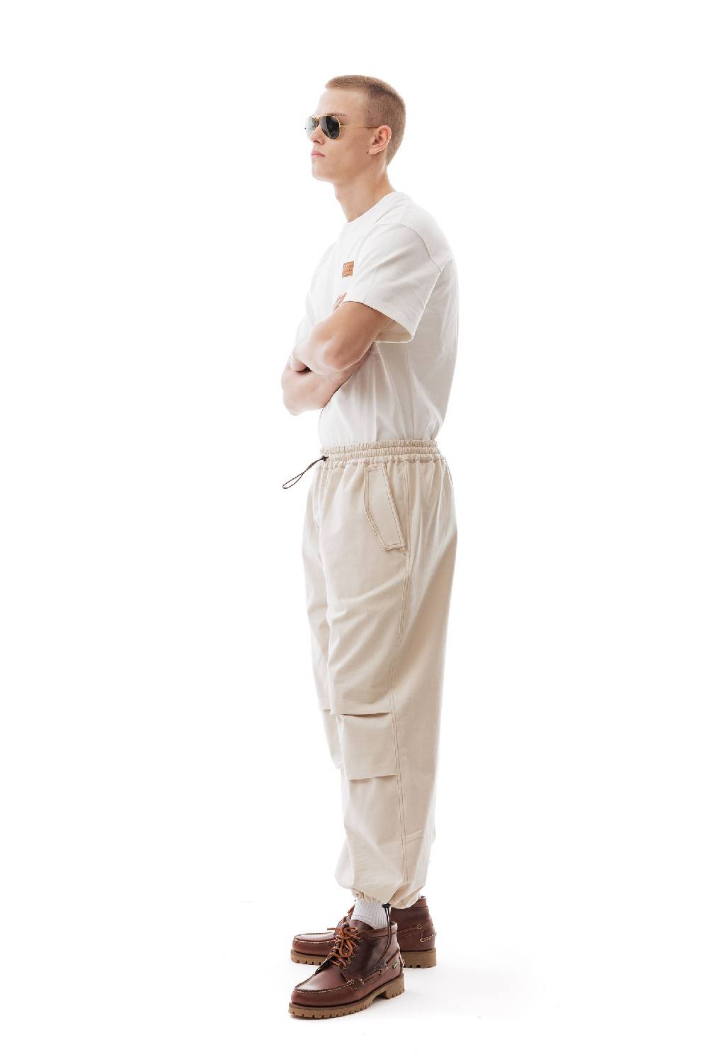 Lc23 Paracadute Pants Cream Saldi Di Fabbrica