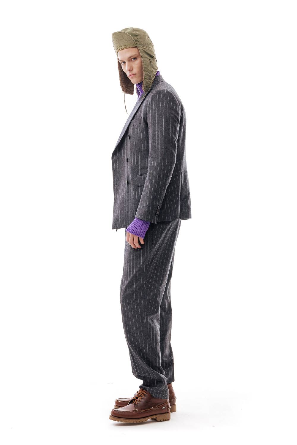 Lc23 Gessato Grey Blazer Shopping Online