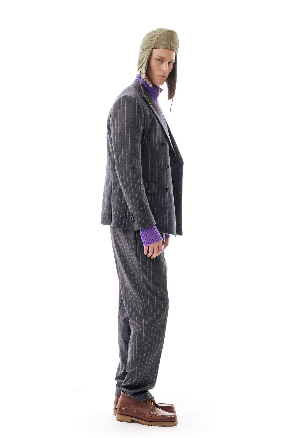 Lc23 Gessato Grey Blazer Shopping Online