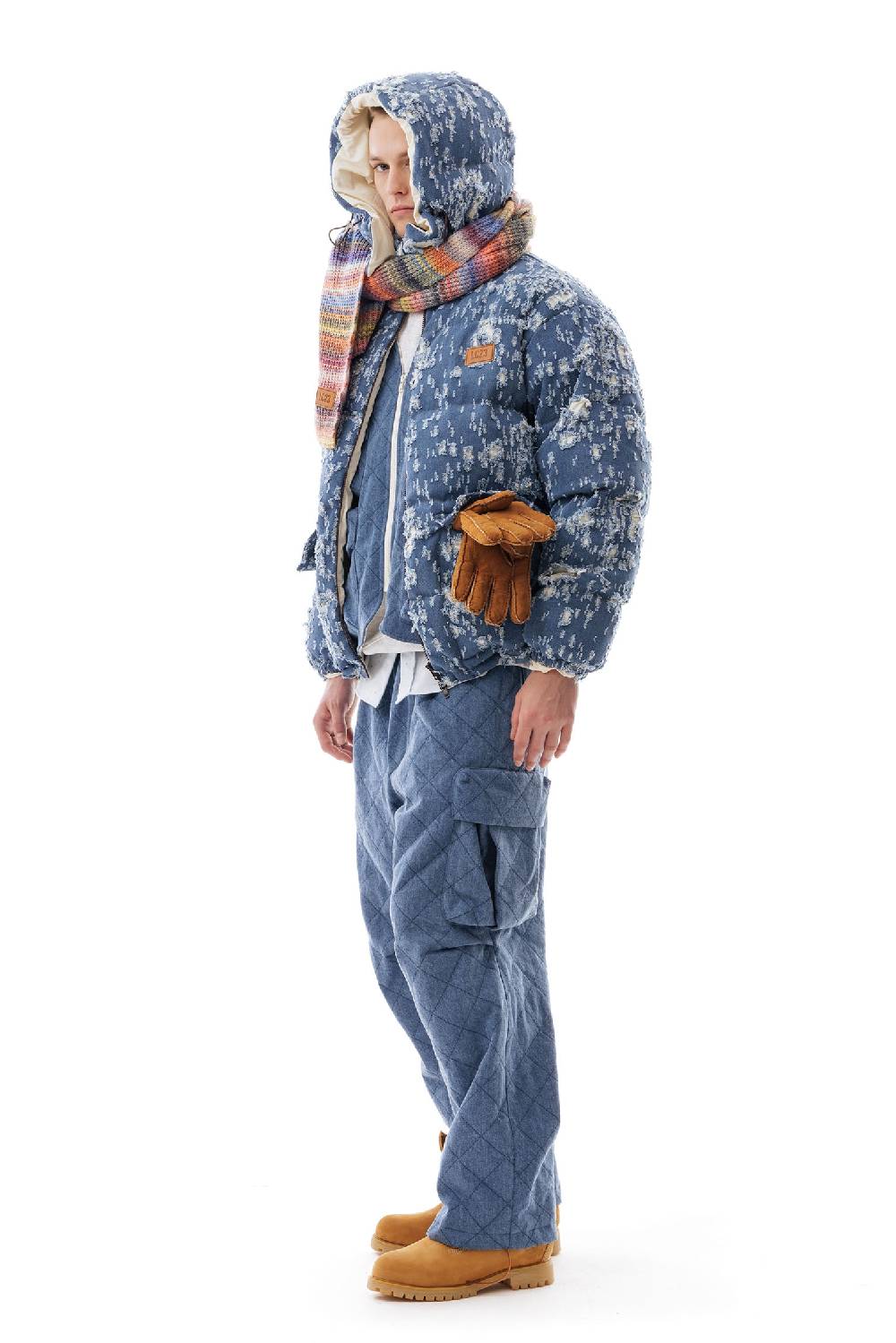 Lc23 Ripped Denim Down Jacket 2025