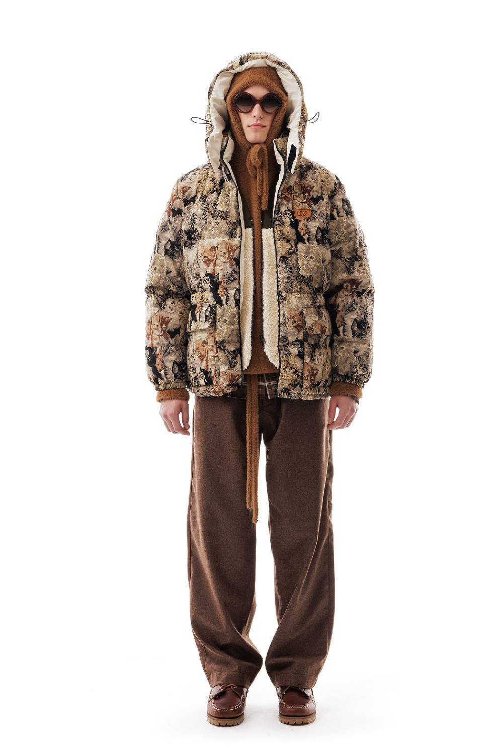 Lc23 Tapestry Cats Down Jacket Convenienza