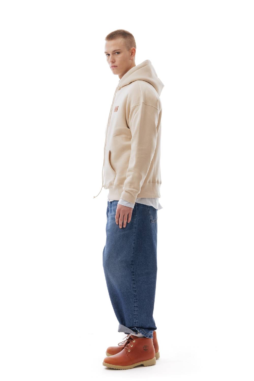 Lc23 Basic Hoodie Beige In Linea