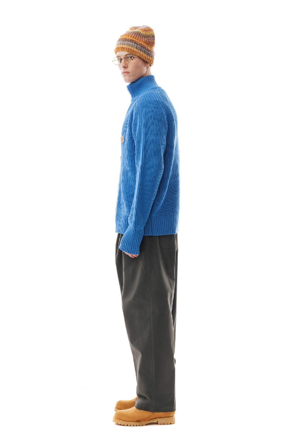Lc23 English Knit Zip Sweater Blue Promozione