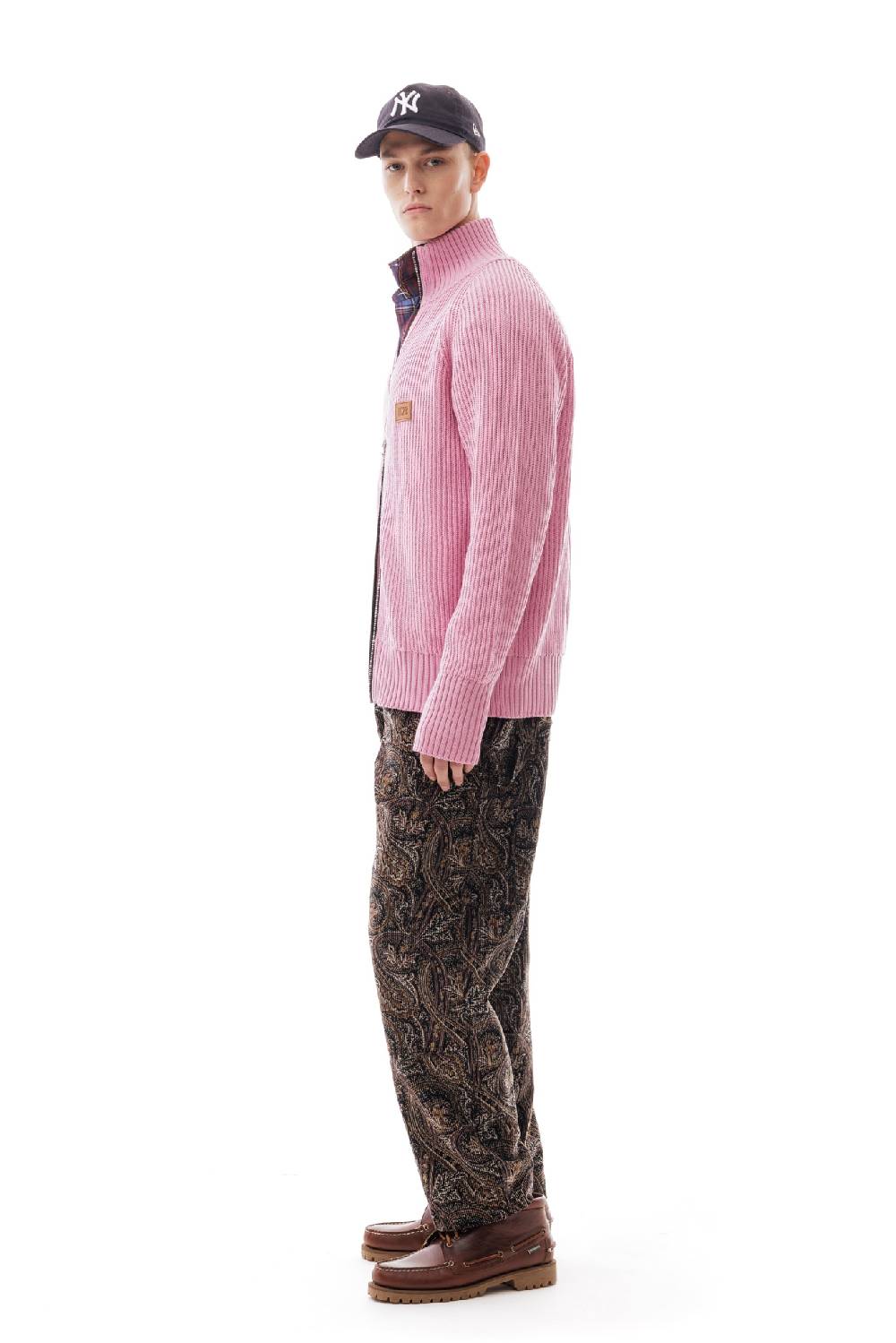 Lc23 English Knit Zip Sweater Pink In Vendita