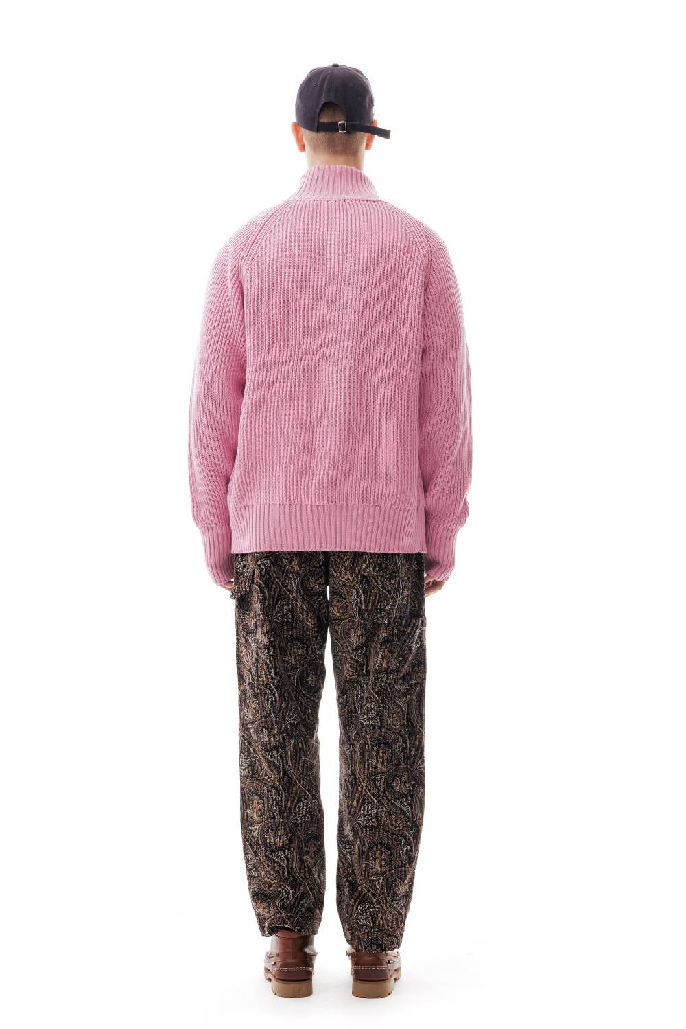 Lc23 English Knit Zip Sweater Pink In Vendita