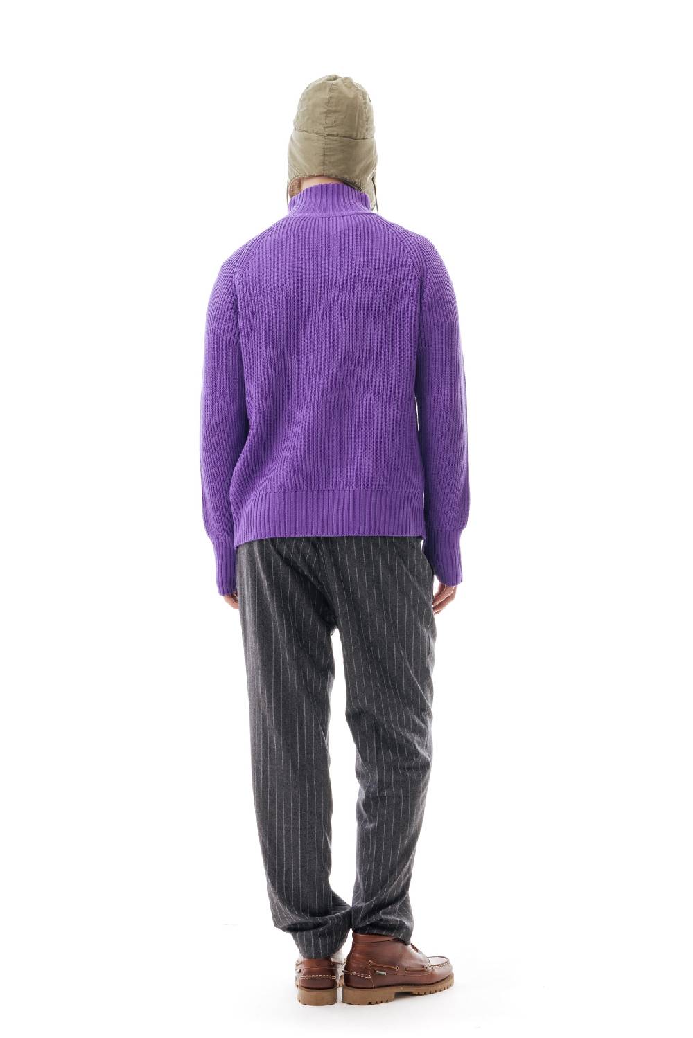 Lc23 English Knit Zip Sweater Purple Pezzi Unici