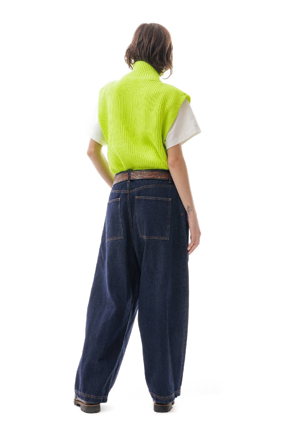 Lc23 English Knit Zip Vest Fluo Yellow Qualità Garantita