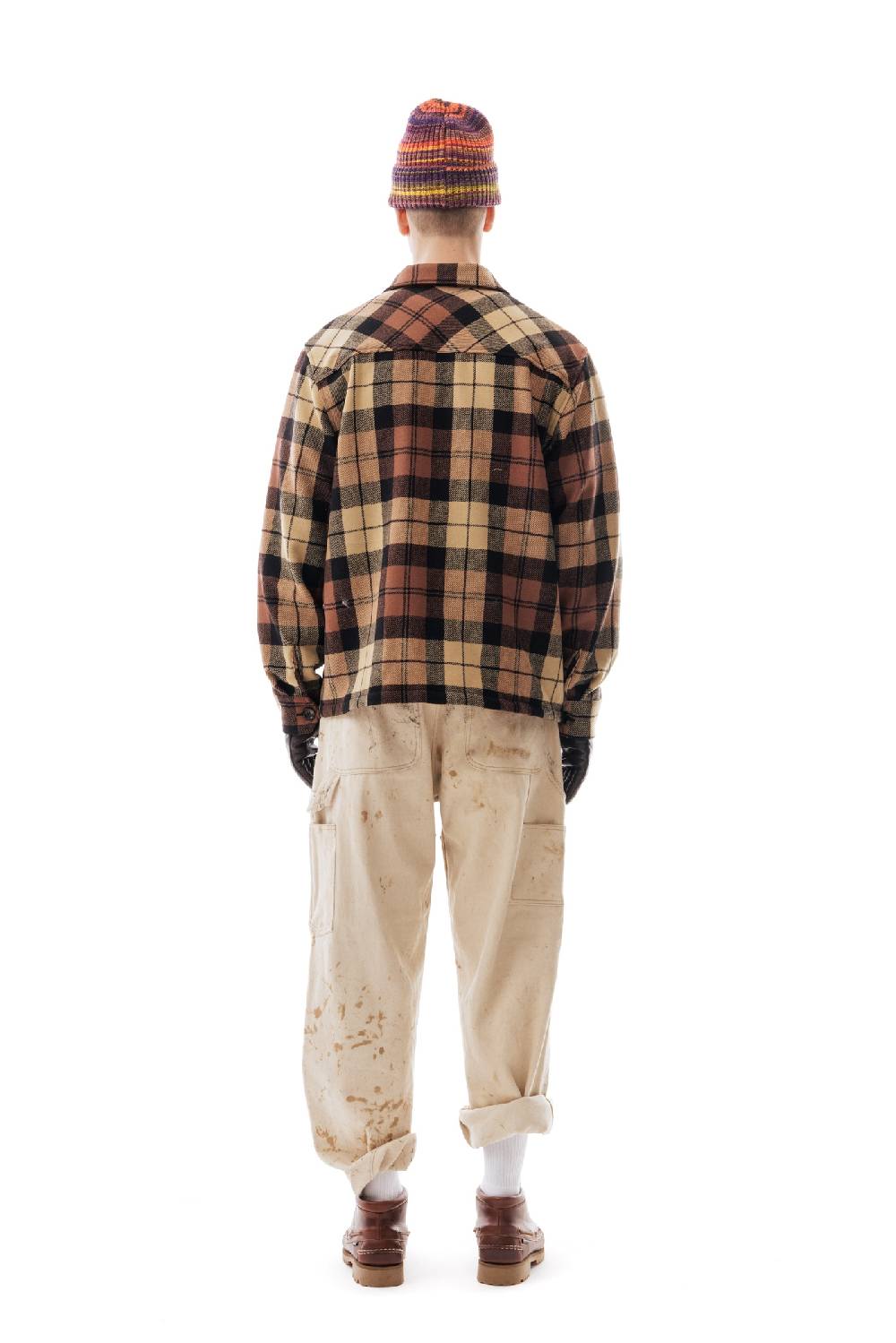 Lc23 Shetland Check Overshirt Beige/Black Prezzo Ridotto