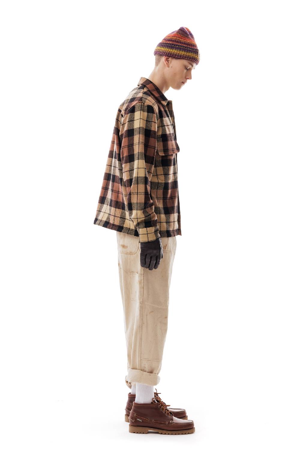 Lc23 Shetland Check Overshirt Beige/Black Prezzo Ridotto