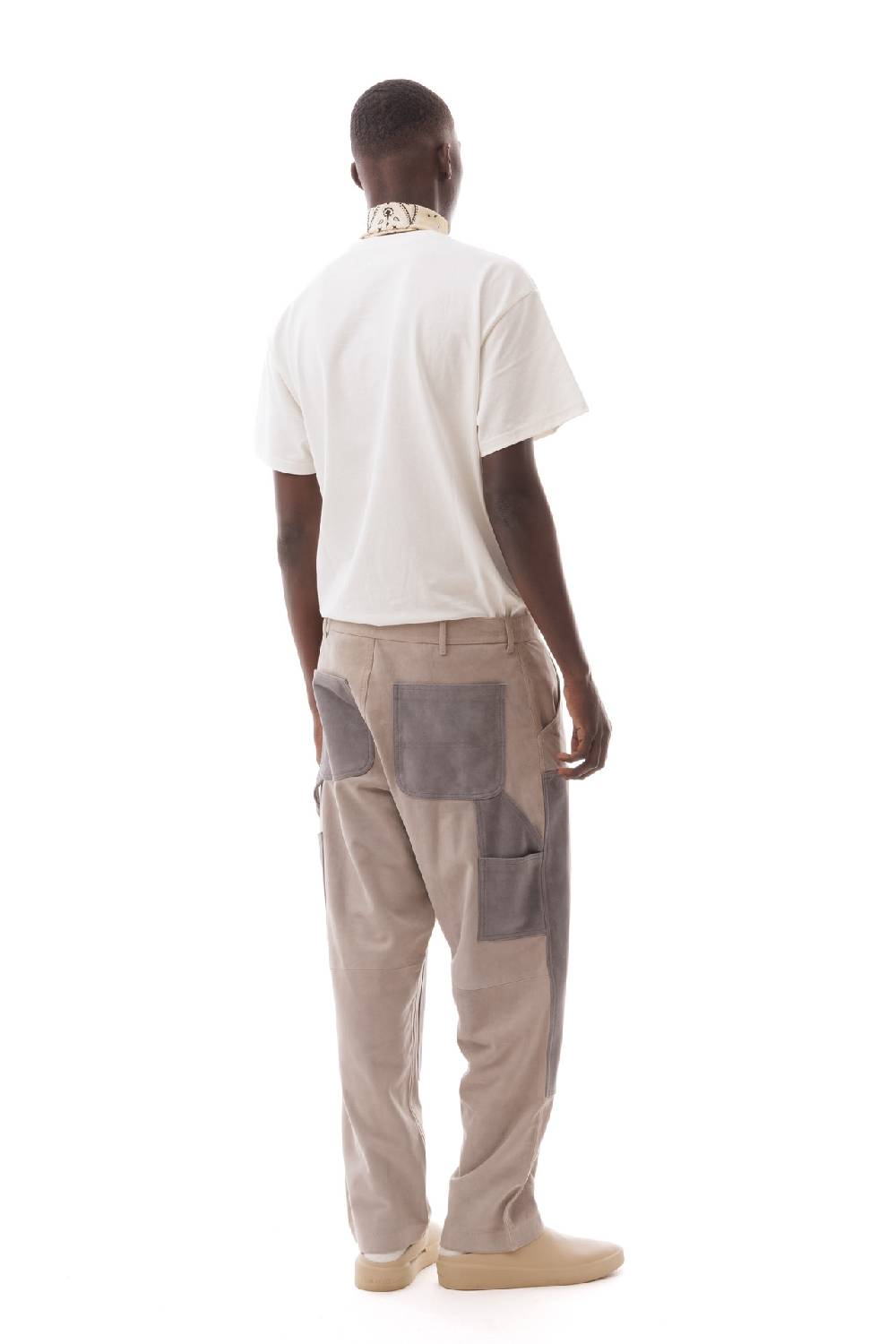 Lc23 Suede Work Trousers Grey In Saldo