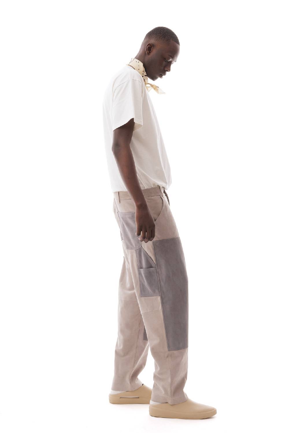 Lc23 Suede Work Trousers Grey In Saldo