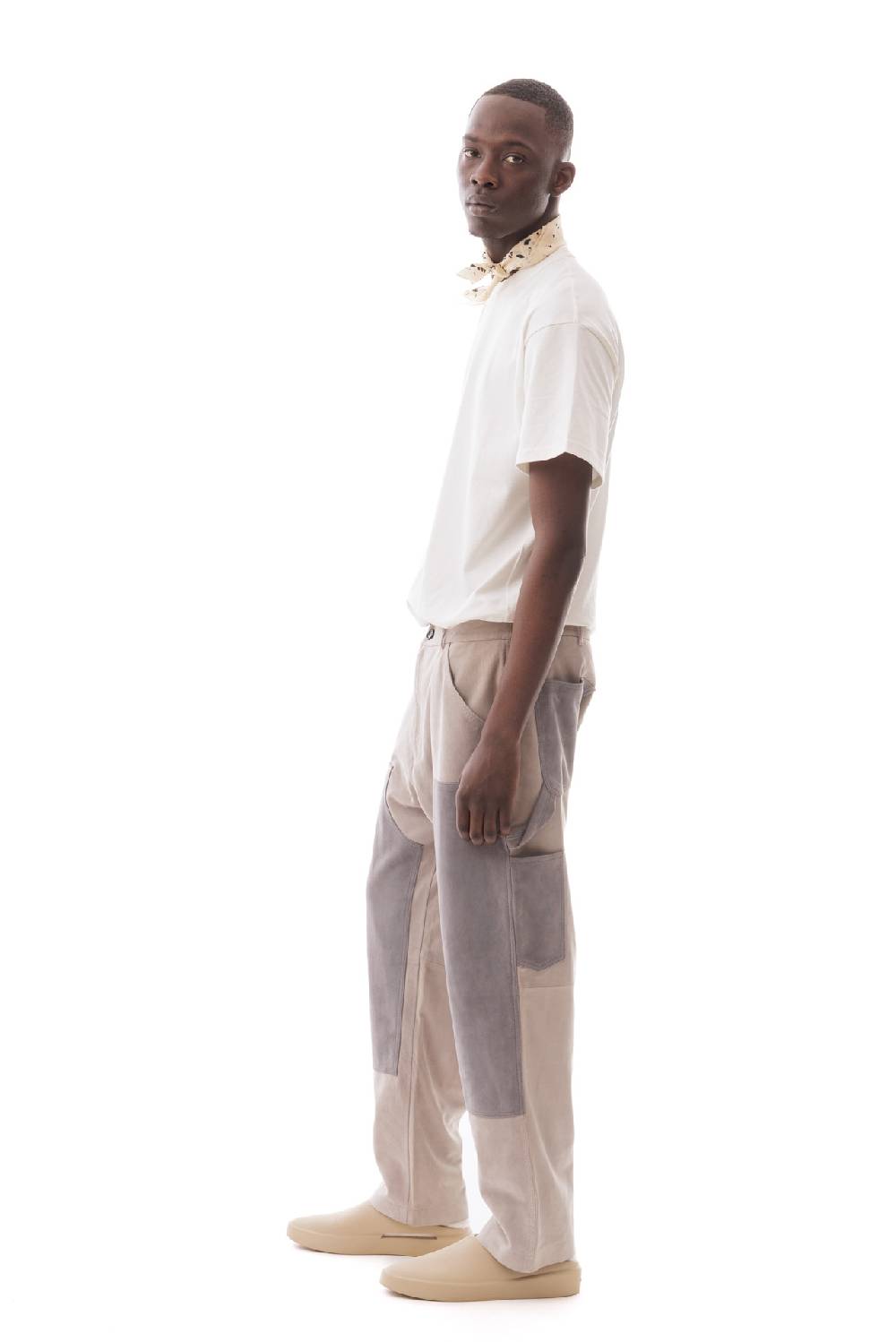 Lc23 Suede Work Trousers Grey In Saldo