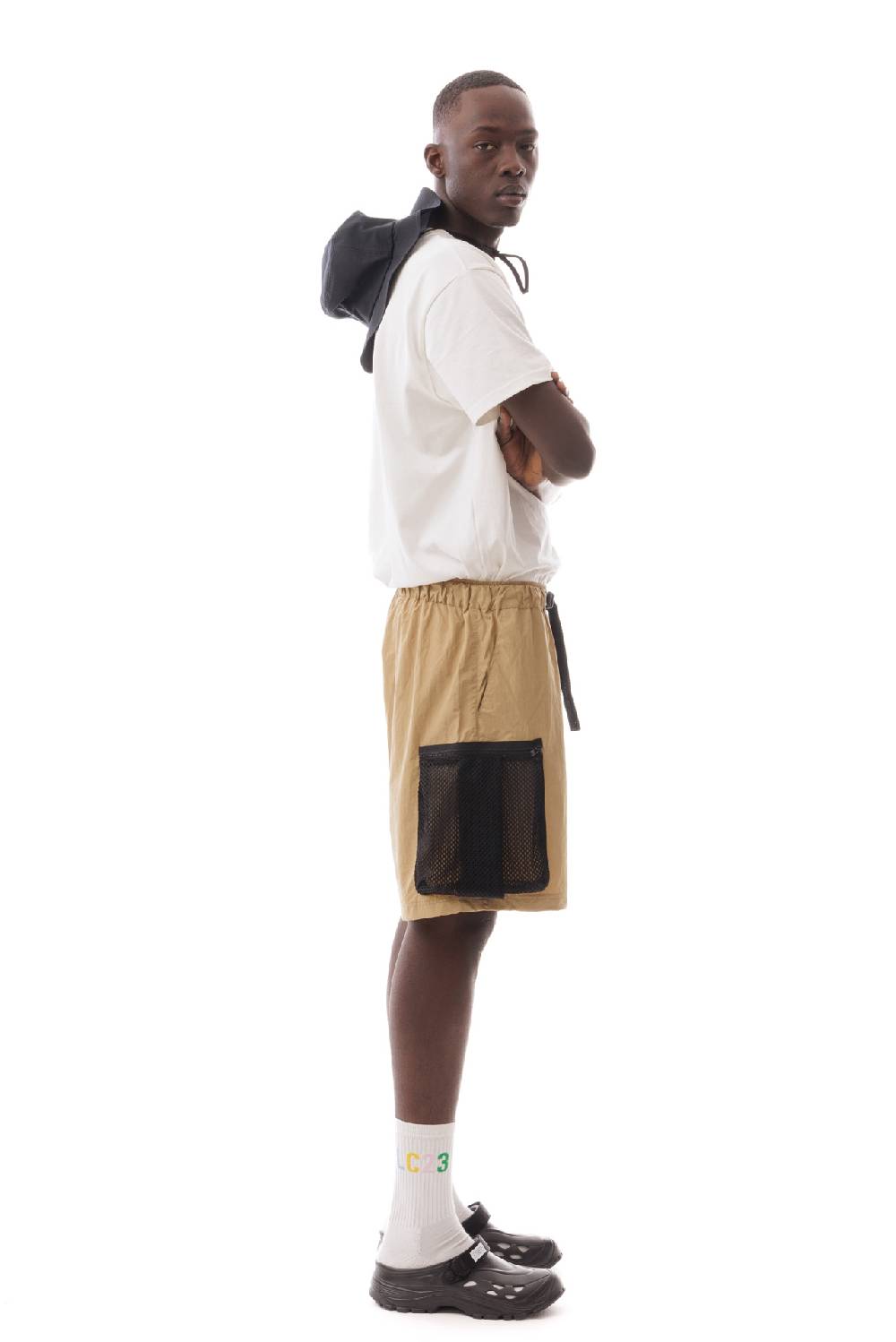 Lc23 Nylon Cargo Shorts Camel Nuova