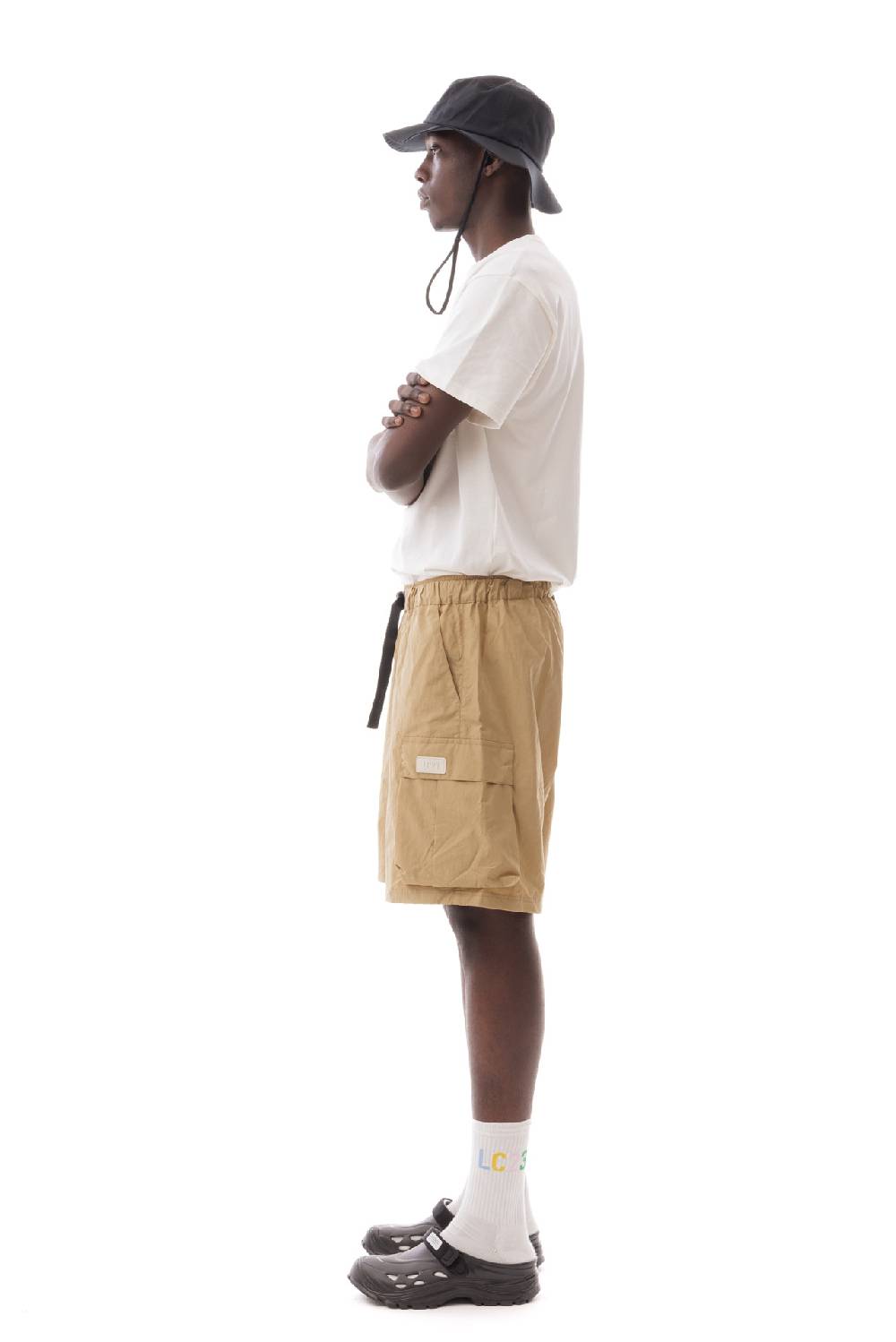 Lc23 Nylon Cargo Shorts Camel Nuova