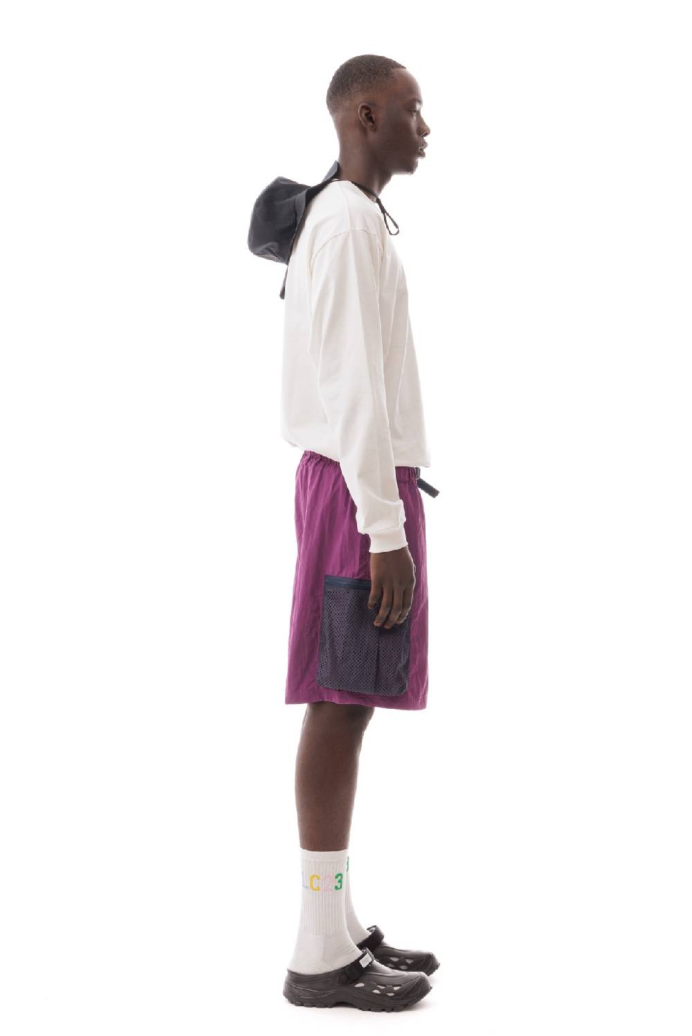 Lc23 Nylon Cargo Shorts Violet Italy
