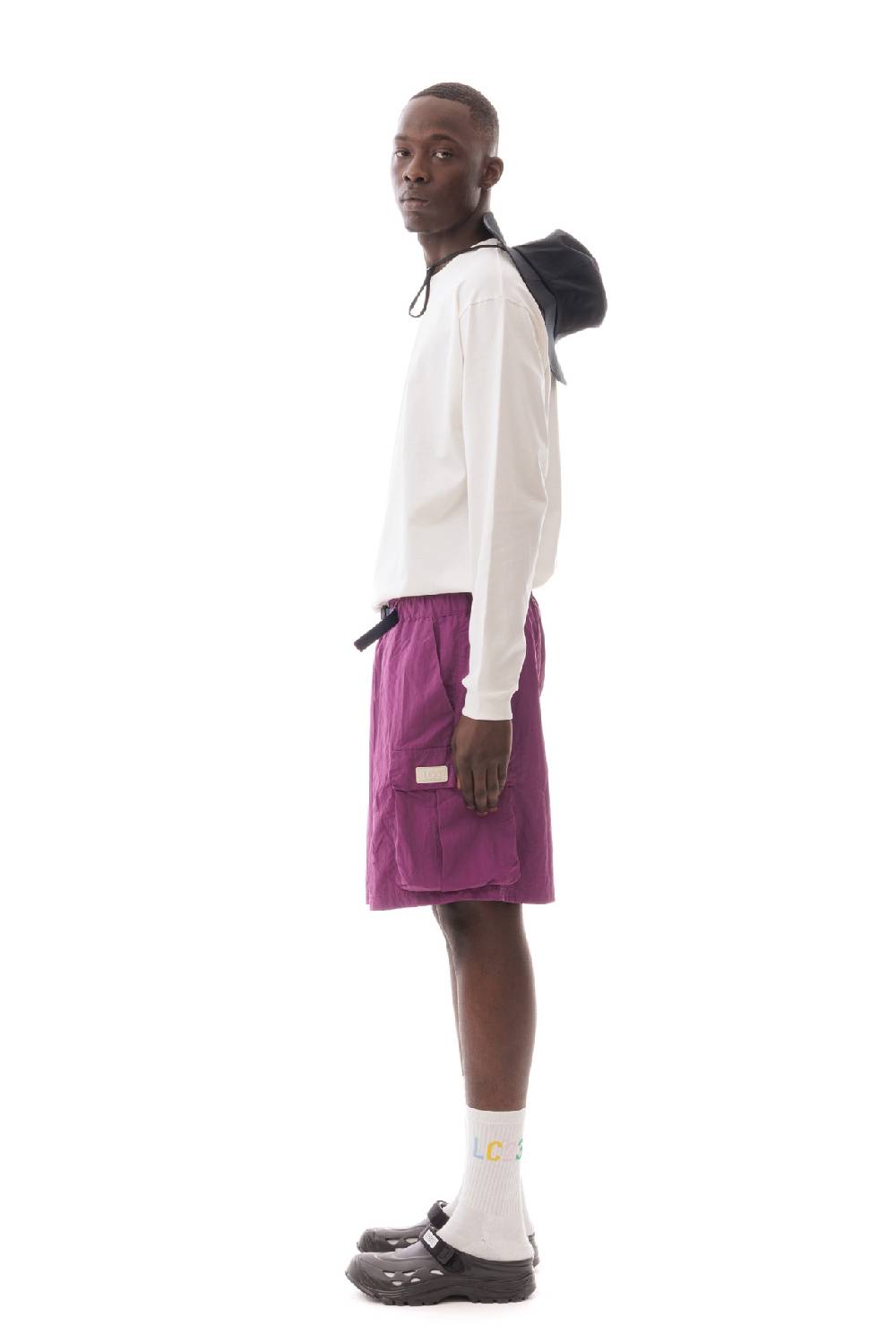 Lc23 Nylon Cargo Shorts Violet Italy