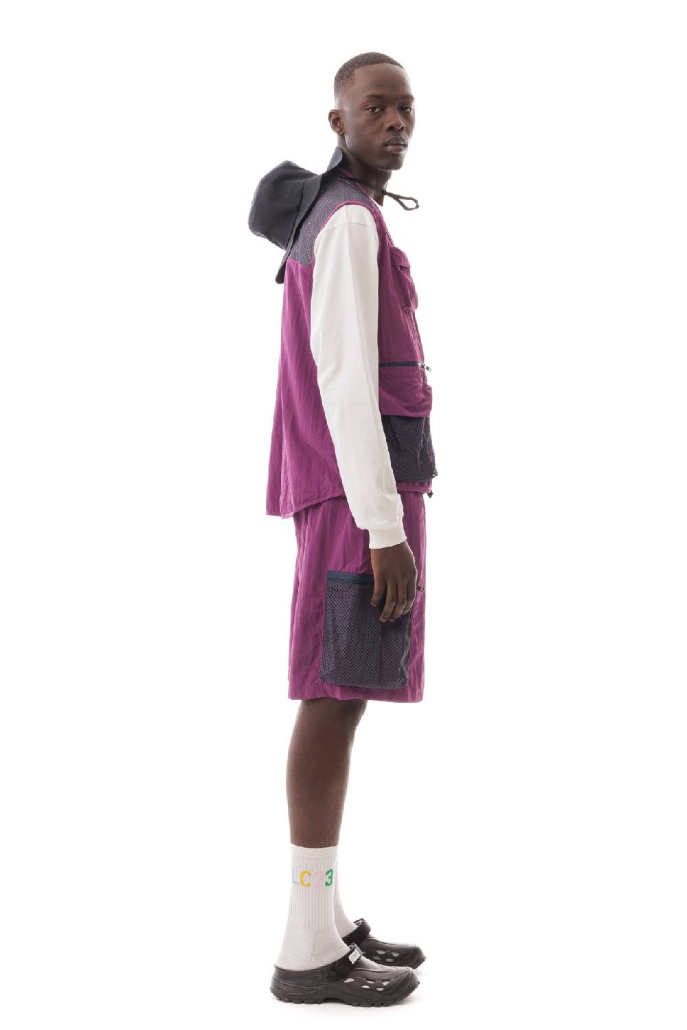 Lc23 Nylon Multipocket Vest Violet Negozi Online