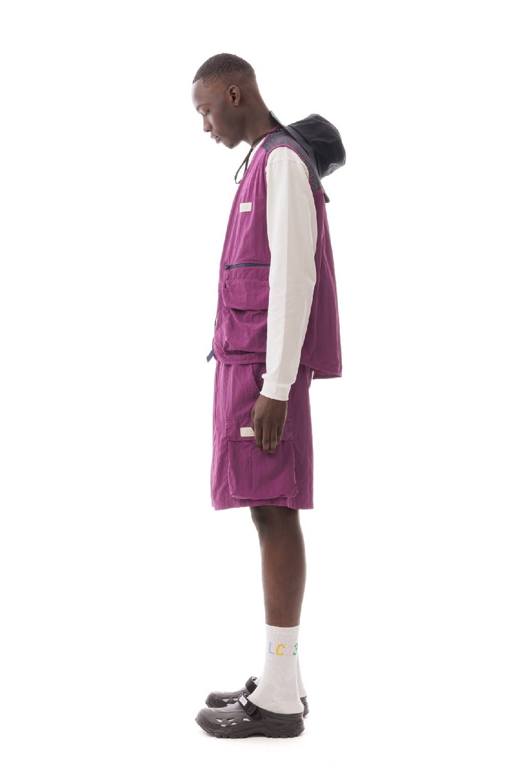 Lc23 Nylon Multipocket Vest Violet Negozi Online