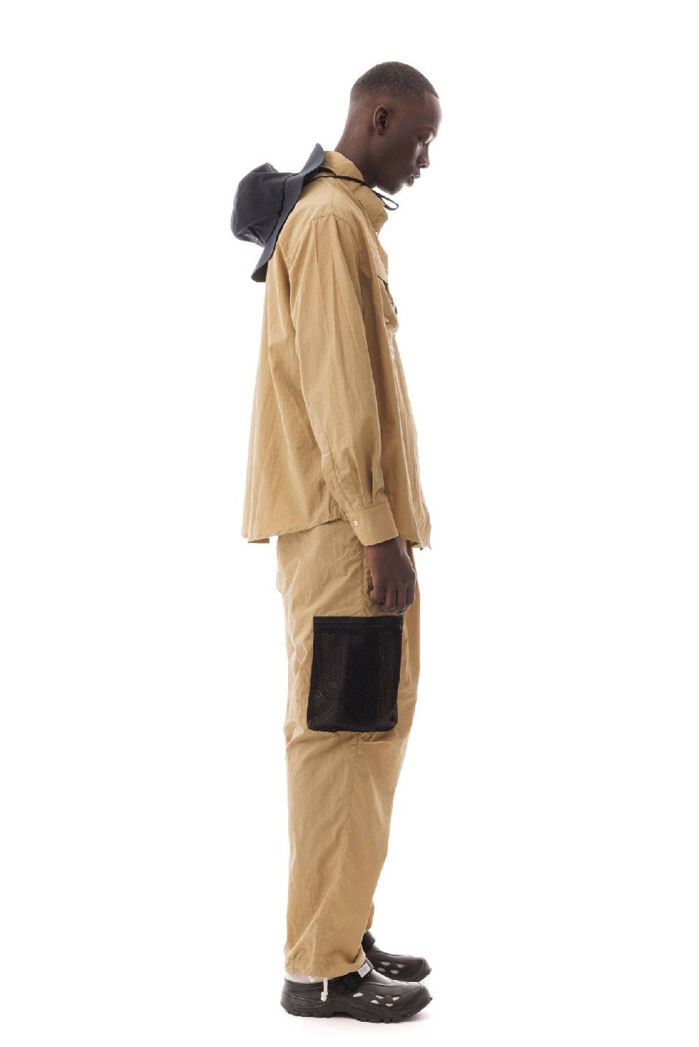 Lc23 Multipocket Nylon Shirt Camel Sottocosto