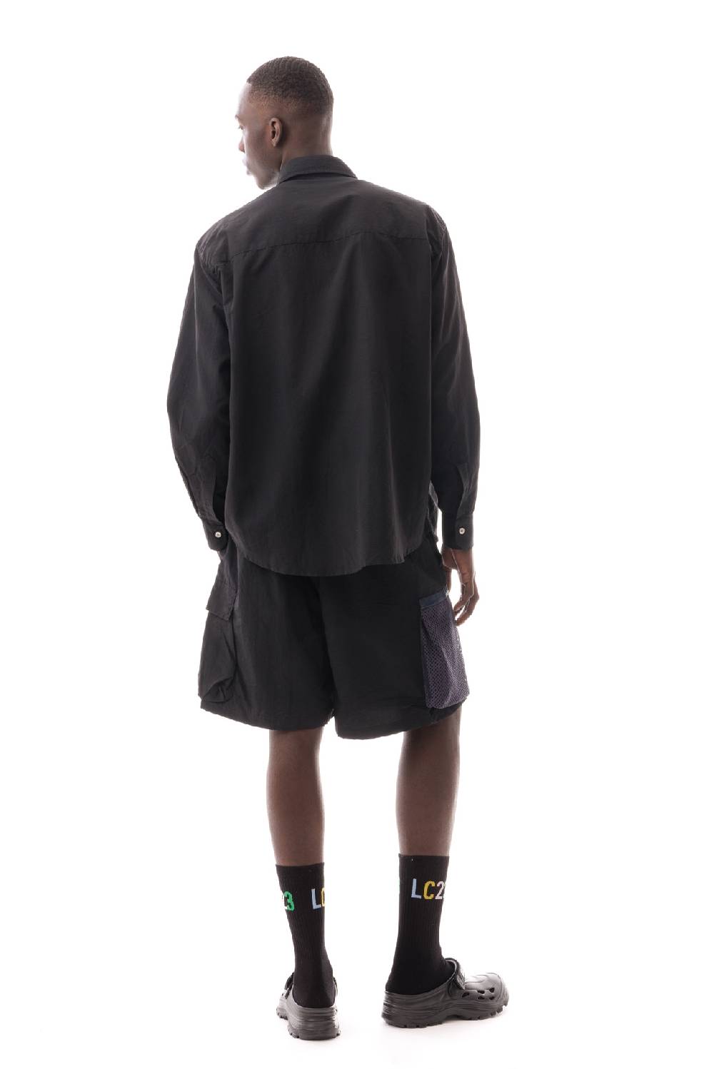 Lc23 Multipocket Nylon Shirt Black Convenienza