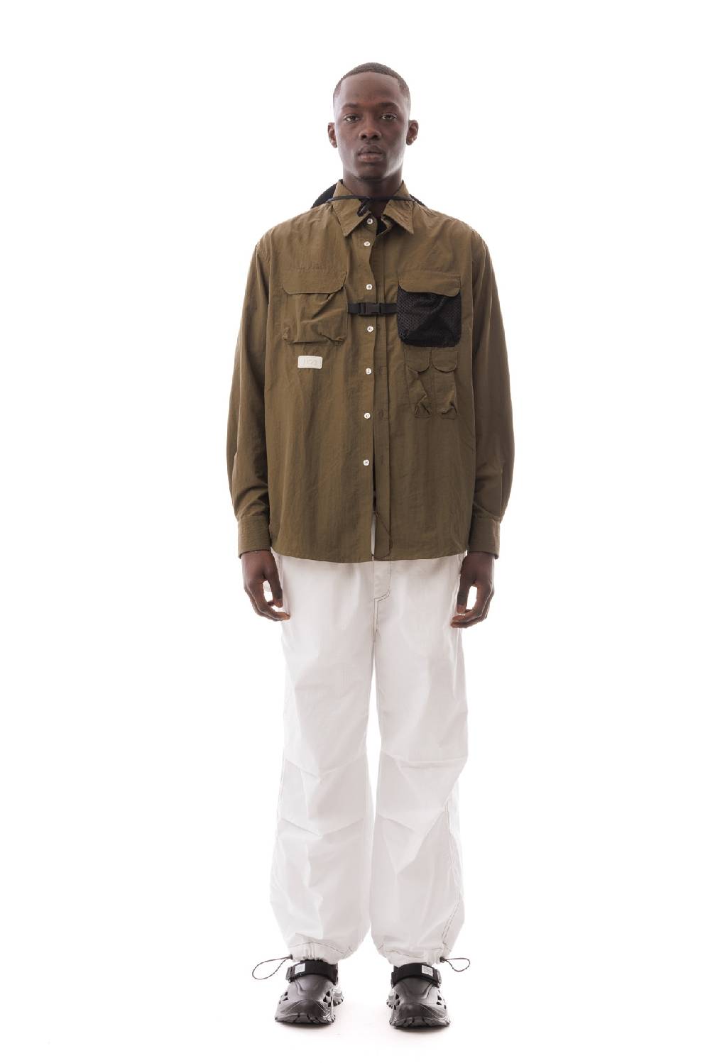 Lc23 Multipocket Nylon Shirt Army Green