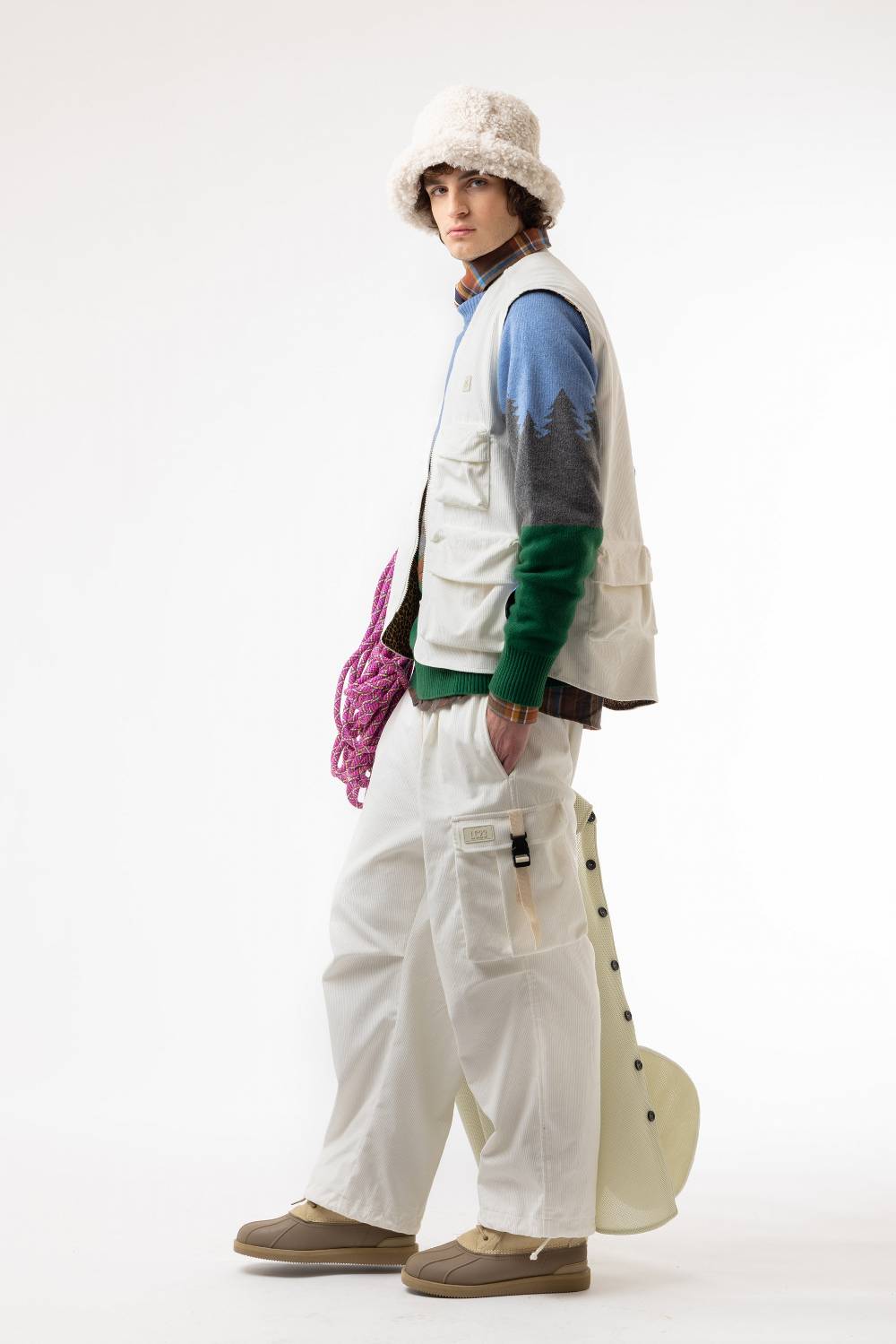 Lc23 Corduroy Cargo Pants White Acquista Ora