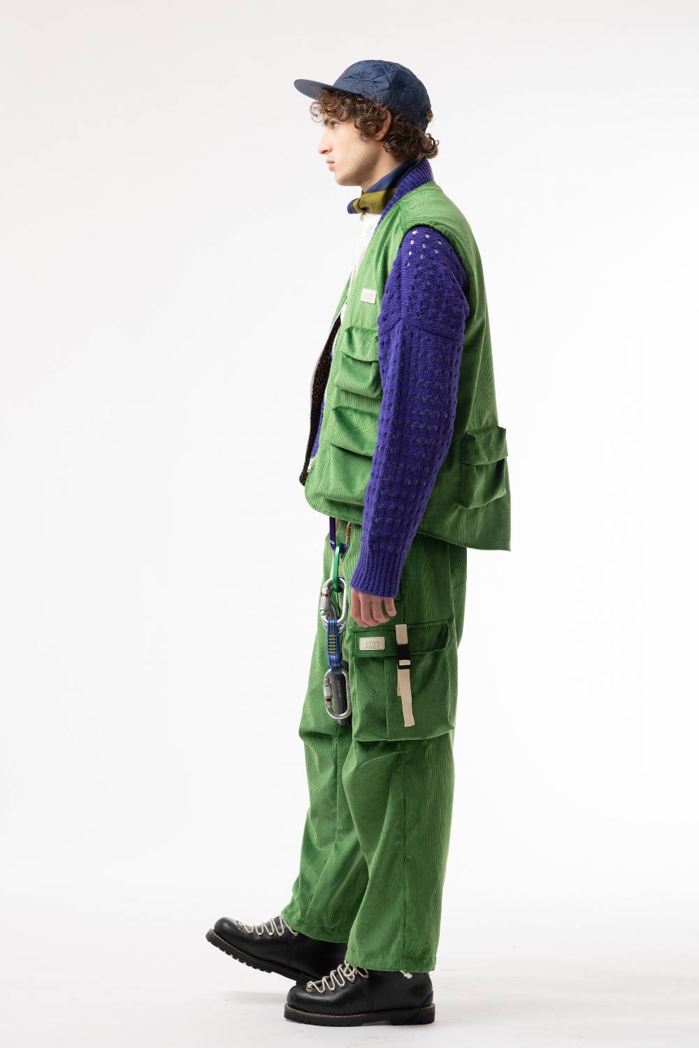 Lc23 Corduroy Cargo Pants Green Consegna Veloce