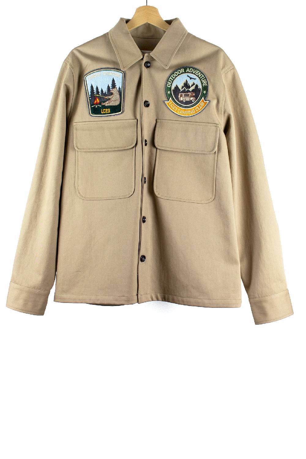 Lc23 Patch Canvas Overshirt Beige Shopping Online