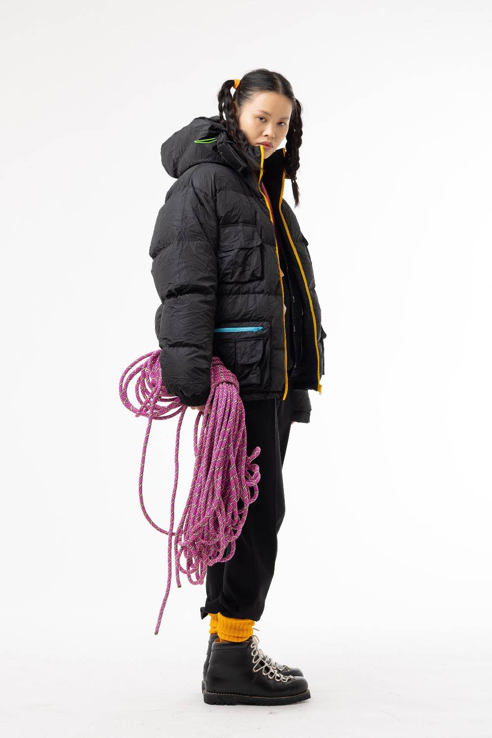 Lc23 Multipocket Down Jacket Black Convenienza
