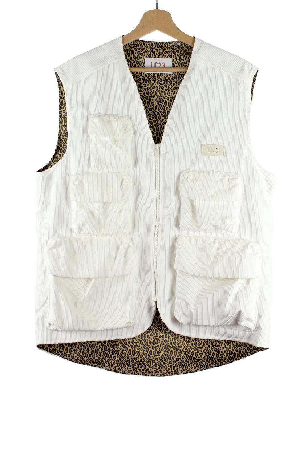 Lc23 Corduroy Multipocket Vest White Online