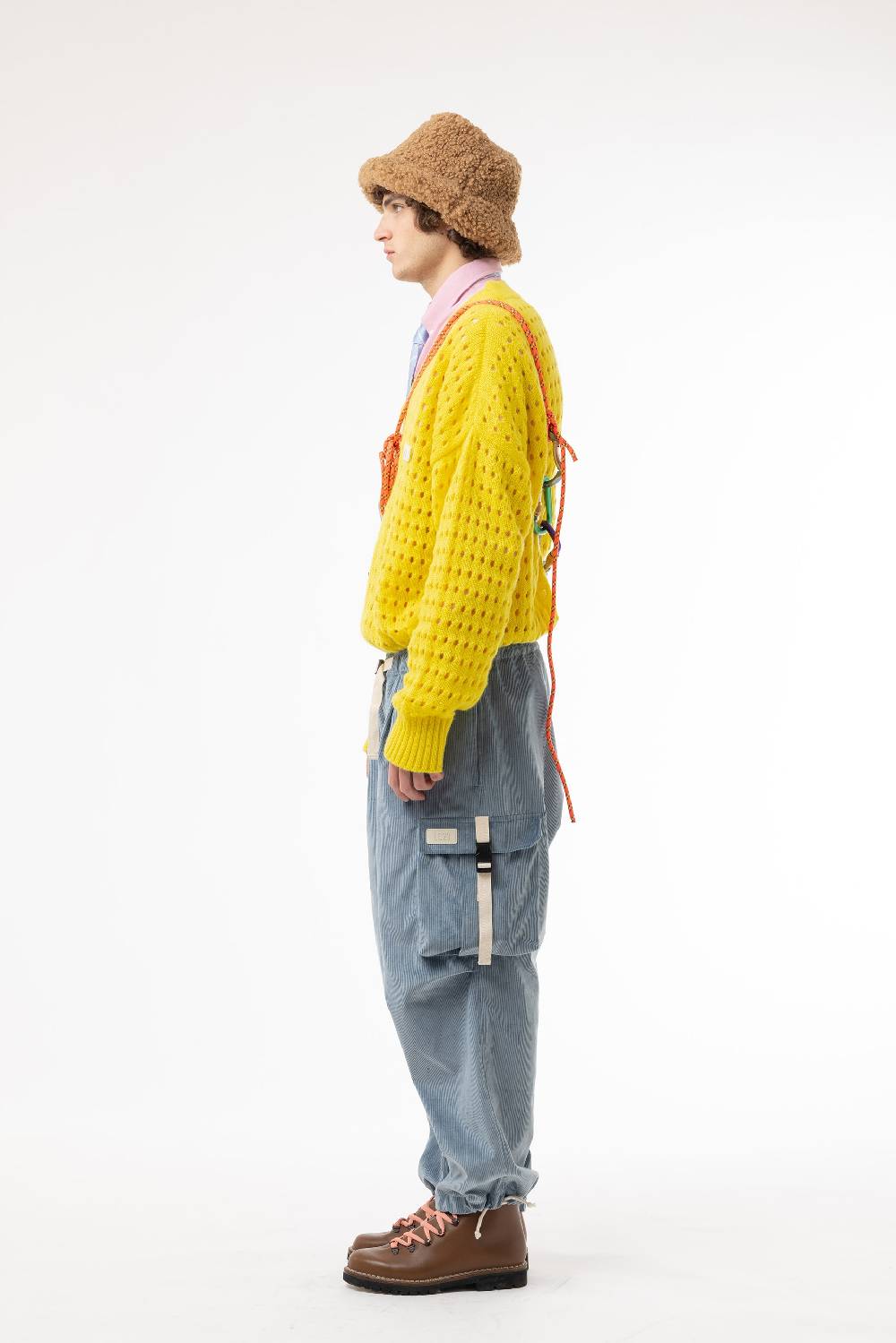 Lc23 Perforated Cardigan Yellow Vendite Flash