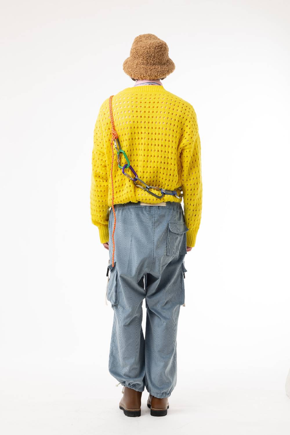 Lc23 Perforated Cardigan Yellow Vendite Flash