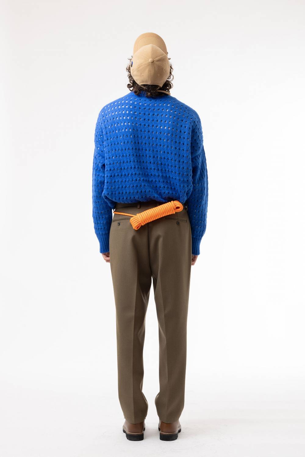 Lc23 Perforated Cardigan Blue In Saldo
