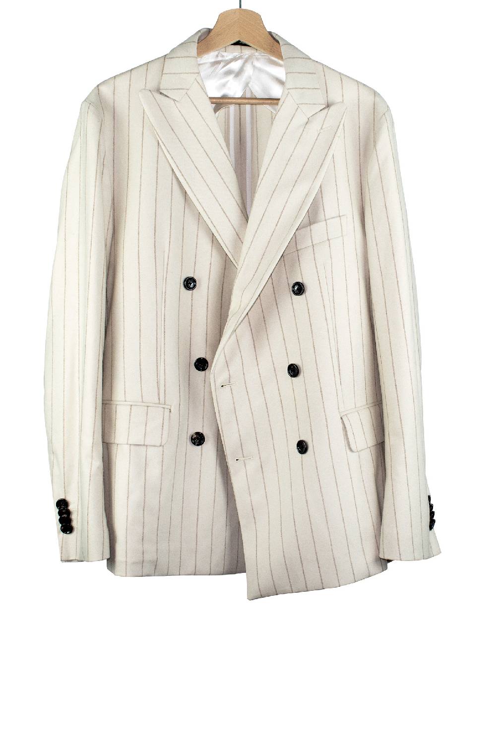 Lc23 Gessato Cream Blazer Qualità