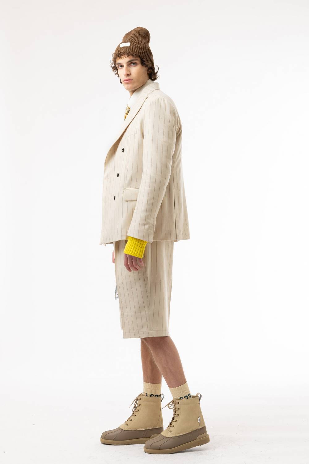 Lc23 Gessato Cream Blazer Qualità