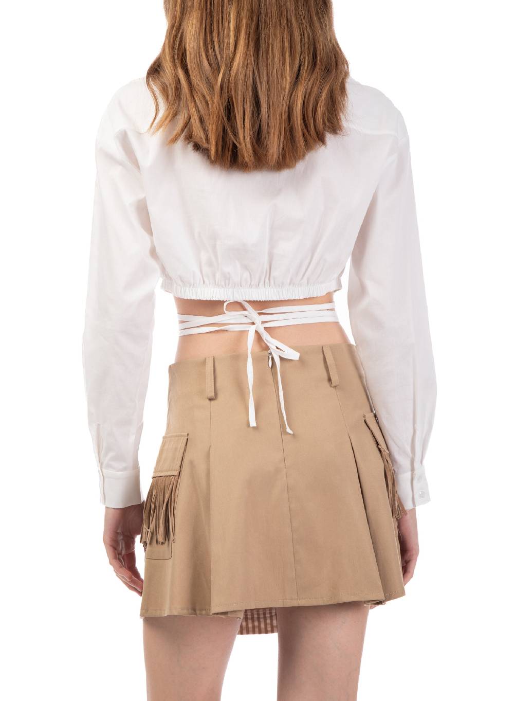 Le Volière Gonna college con frange Moda