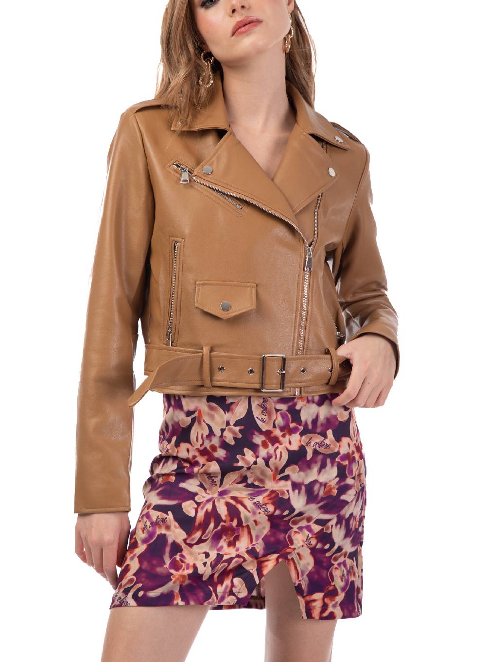Le Volière Chiodo in ecopelle beige Italia
