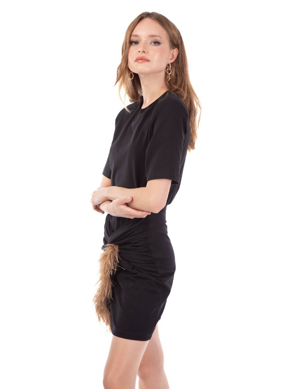 Le Volière Vestito in jersey con o senza piume Soddisfazione Garantita
