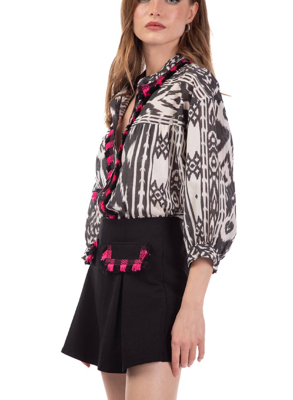 Le Volière Gonna pantalone in felpa con frange Offerta