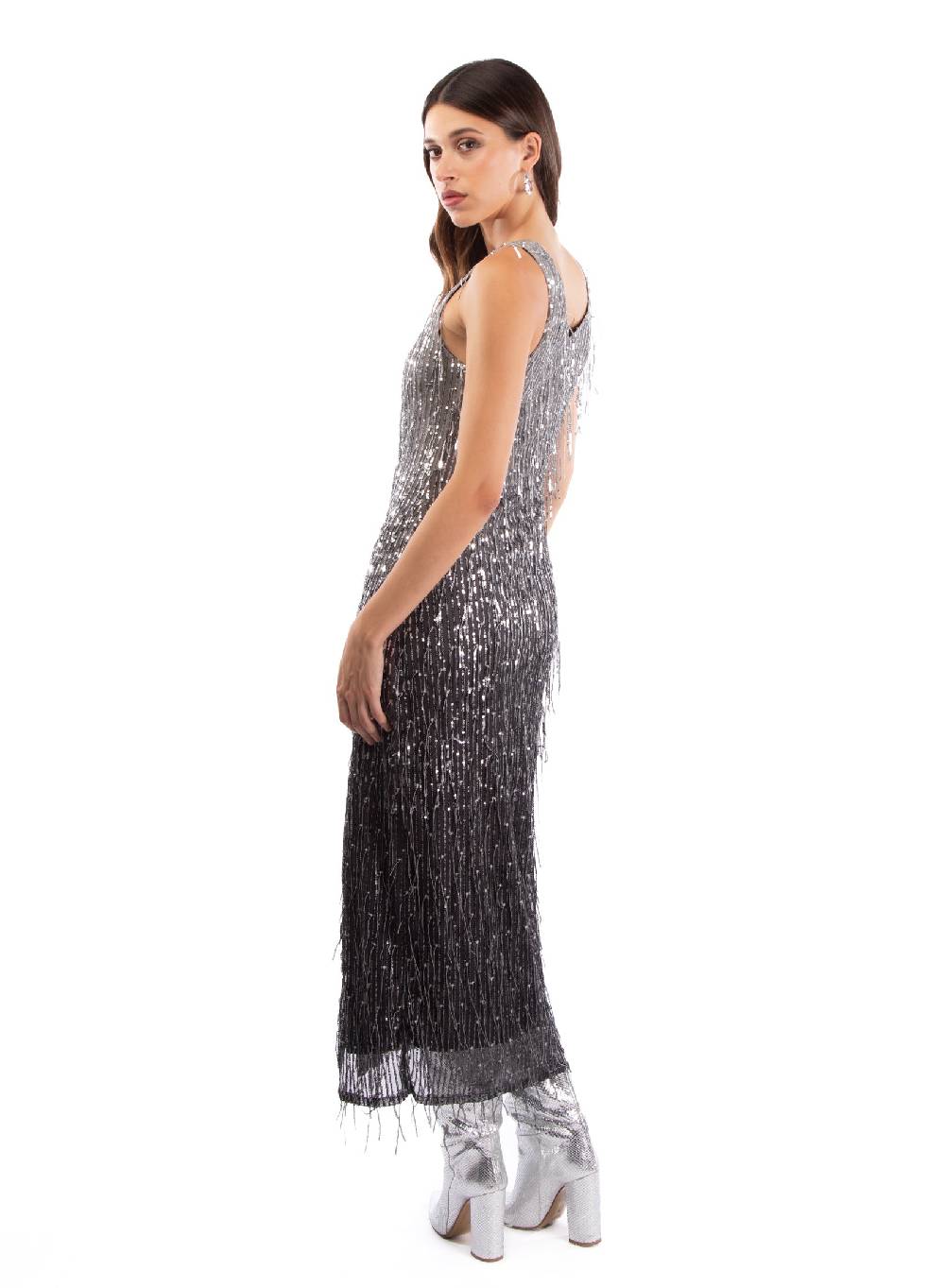 Le Volière DAISY Vestito grigio di paillettes Online