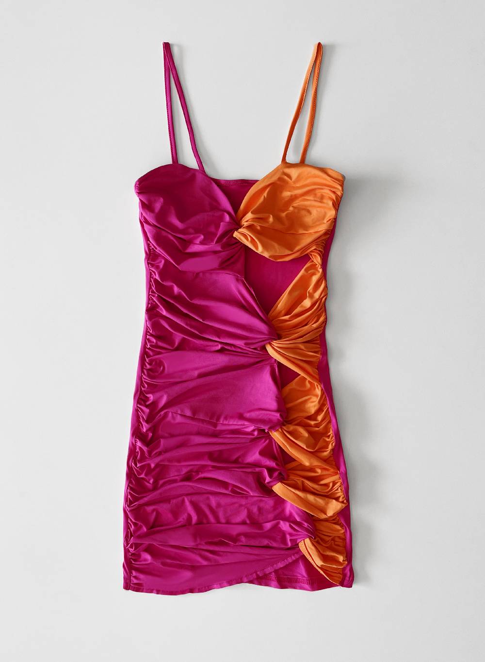 Le Volière BETHANY Vestito elasticizzato fucsia e arancione con fori Offerte