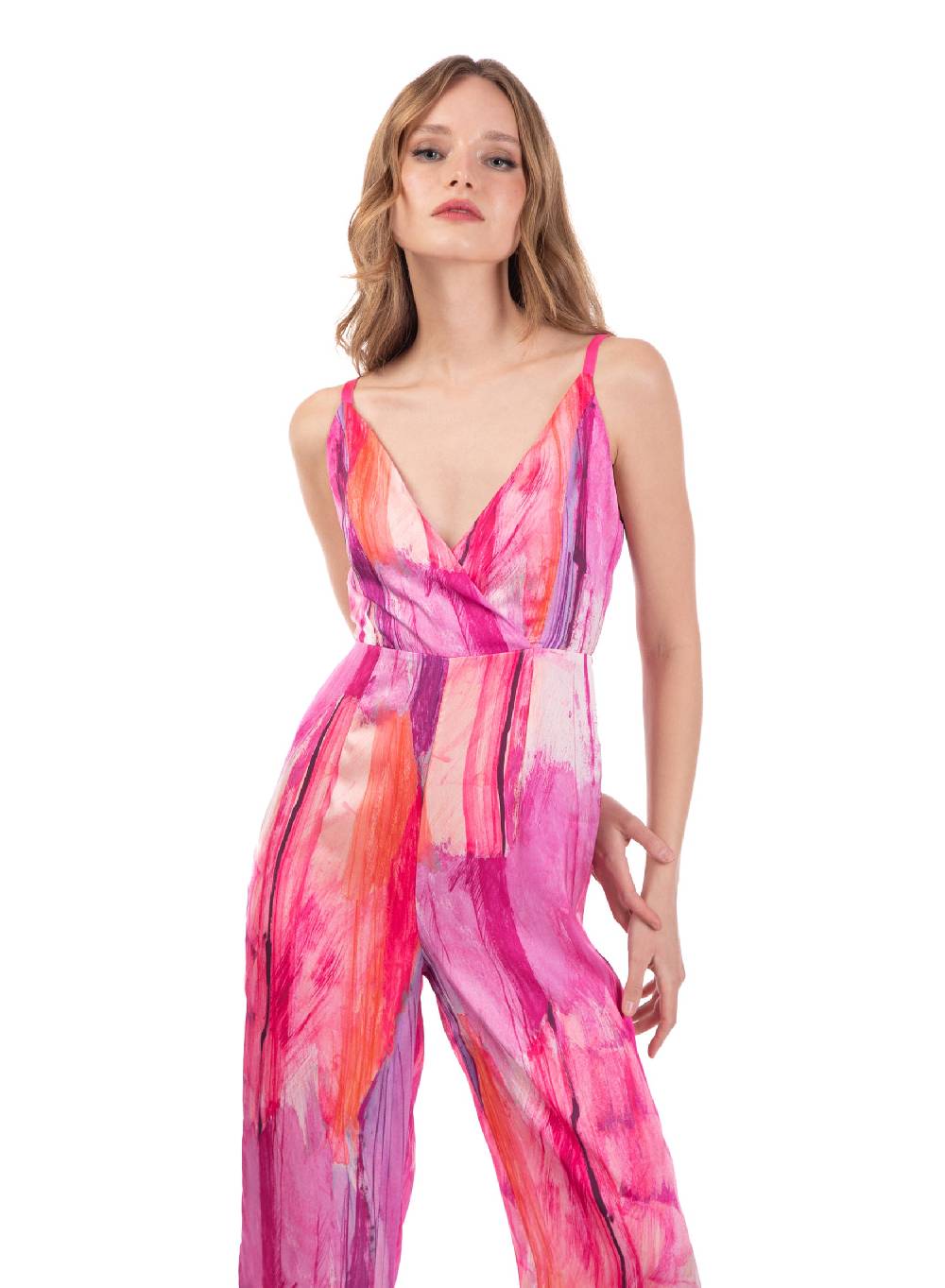 Le Volière Jumpsuit in fantasia fucsia Negozio
